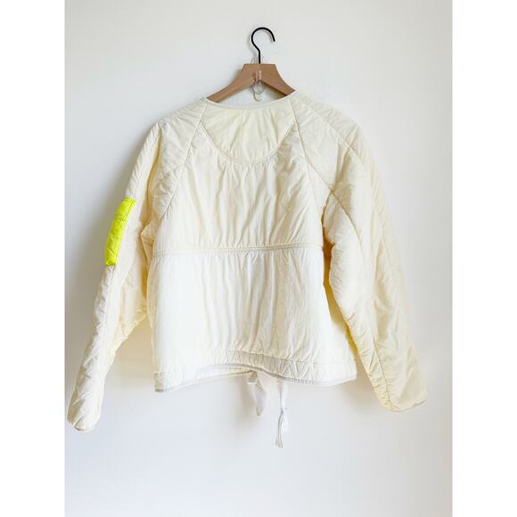 Free People Outta Left Field Ivory Neon Quilted Jacket Medium - Picture 4 of 5